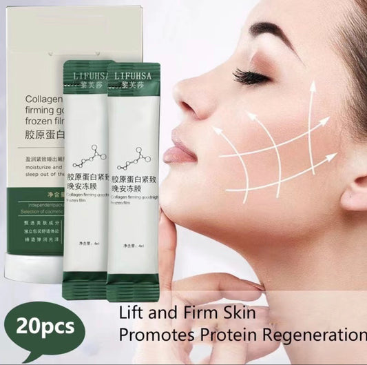 ORIGINAL 20PCS/BOX LIFUSHA COLLAGEN FIRMING SLEEPING MASK NO-CLEANING HYDRATING AND MOISTURIZING